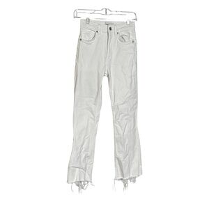 Zara Jeans High Rise White Frayed Women’s Size 2